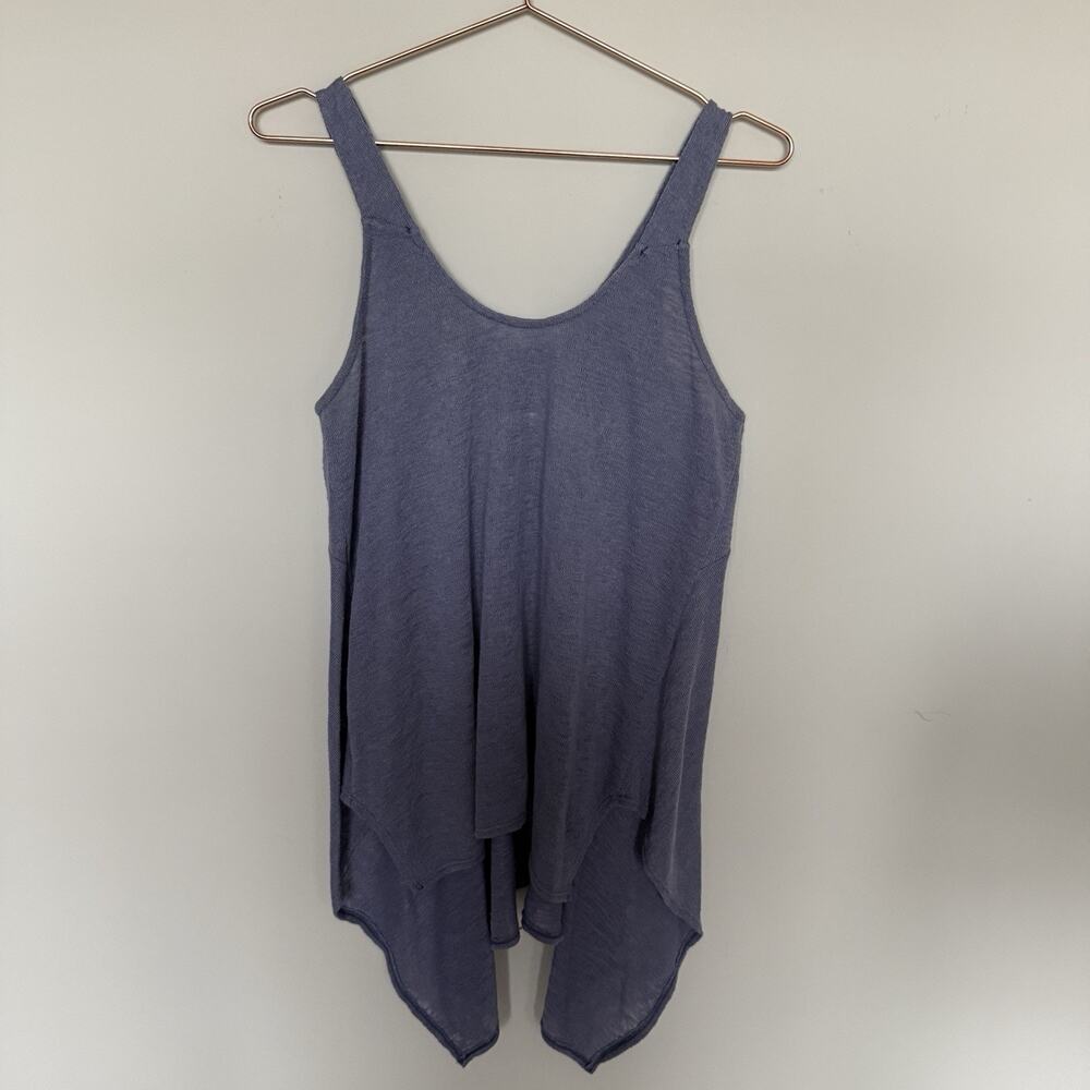 PraNa Womens Whisper Tank Top Medium Purple Asymmetrical Lagenlook Lagom Minimal